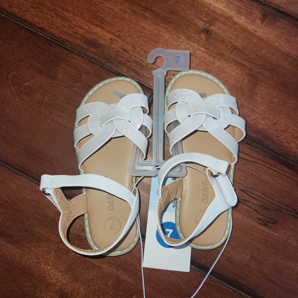 Cat & Jack White Sandals, Size 7